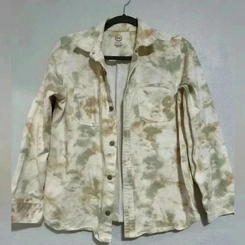 Wonder Nation Kids‎ Tie Dye Long Sleeve Button Up Shirt Jacket XL 14-16